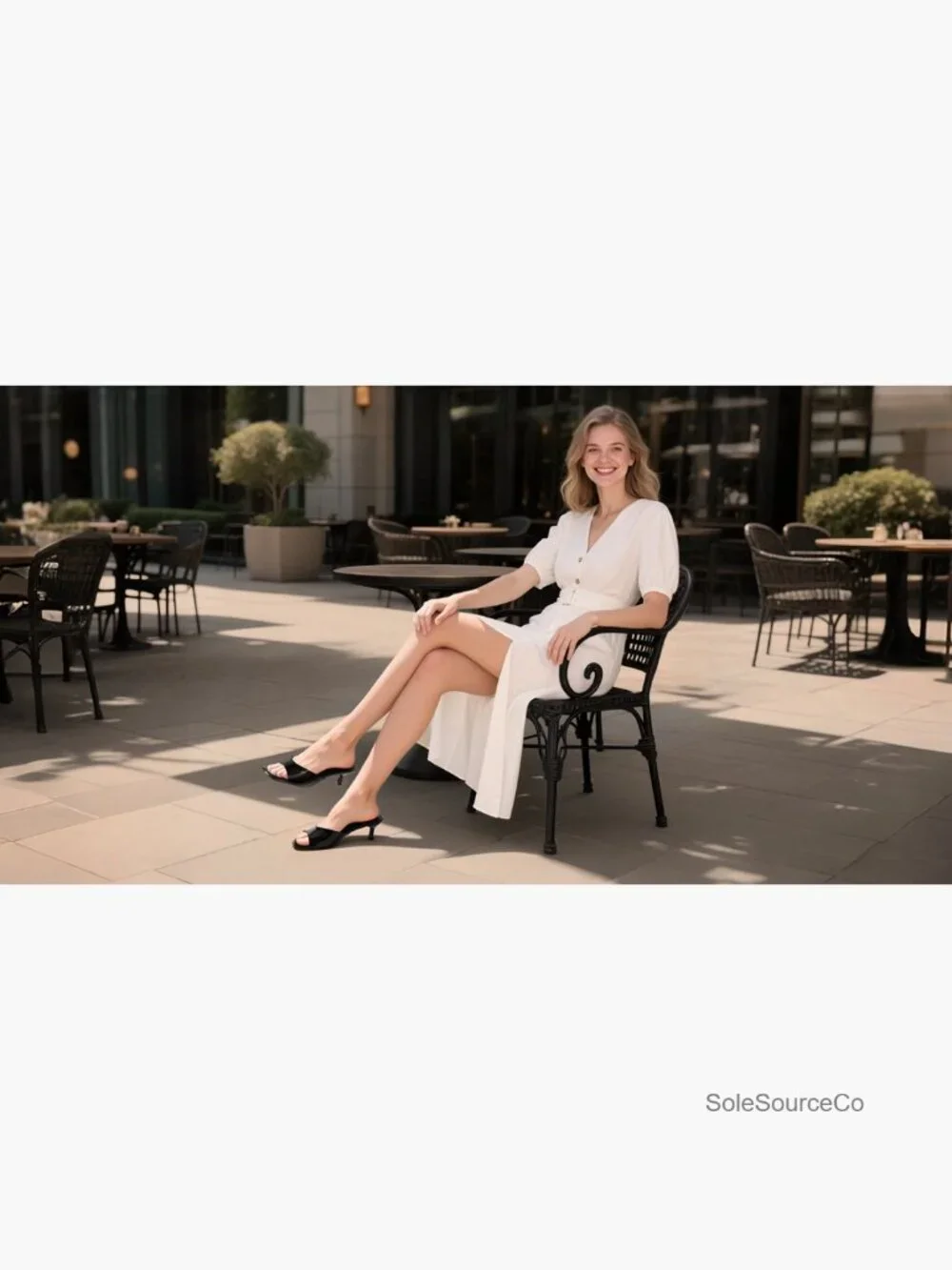 Kitten Heels Square Open Toe Low Heels Comfortable Slip On Slides